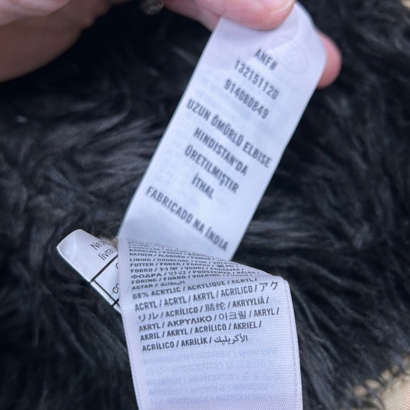 Abercrombie y2k khaki tan Sherpa fur jacket small men - Picture 7 of 9